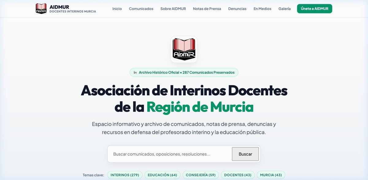AIDMUR — Asociación de Interinos Docentes de la Región de Murcia — AIDMUR